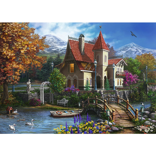 Mansion By The Lake 1000 Piece Jigsaw Puzzle