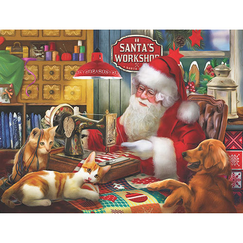 Santa's Quilting Workshop 300 Large Piece Jigsaw Puzzle