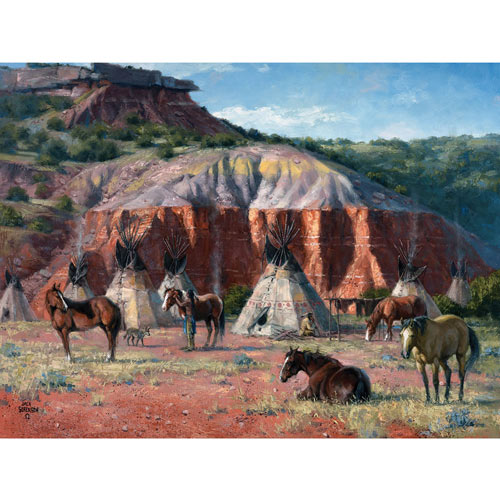 Camp Of The Comanche 500 Piece Jigsaw Puzzle