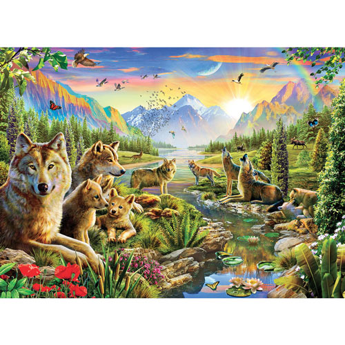 Summer Wolf Family 1000 Piece Jigsaw Puzzle