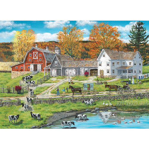 Farm By The Lake 300 Large Piece Jigsaw Puzzle