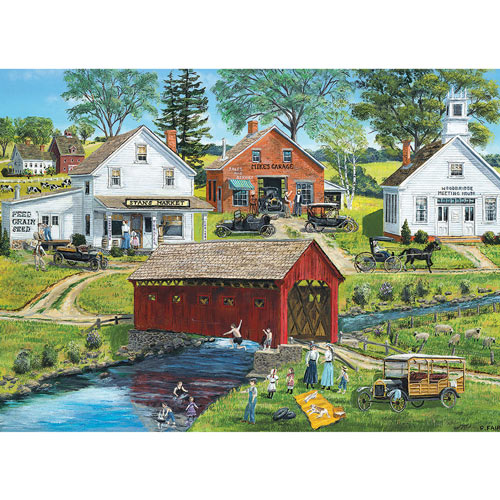 Old Covered Bridge 300 Large Piece Jigsaw Puzzle
