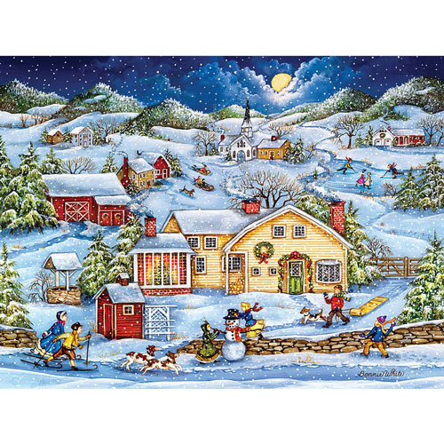 Snowy Christmas Eve 550 Piece Jigsaw Puzzle