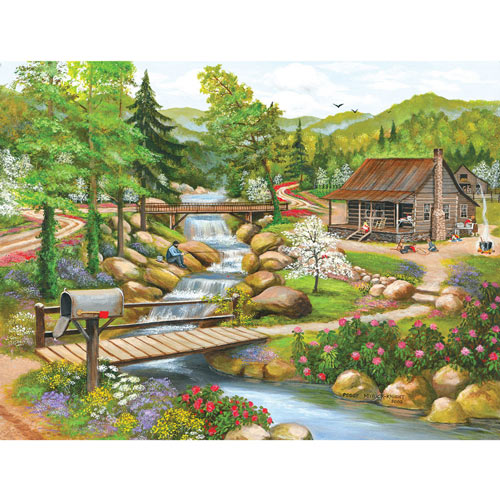 Cabin-Spring Season 300 Large Piece Jigsaw Puzzle