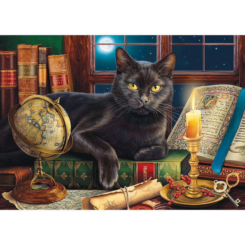 Black Cat By Candlelight 550 Piece Jigsaw Puzzle