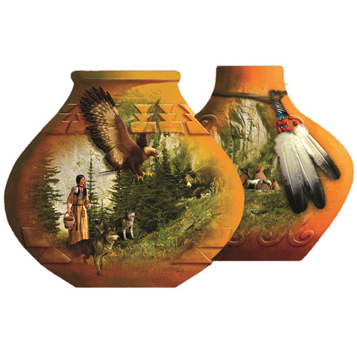 Indian Pots Shaped Puzzle 1000 Piece Shaped Jigsaw Puzzle