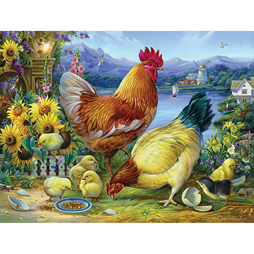 Rooster Walk 500 Piece Jigsaw Puzzle