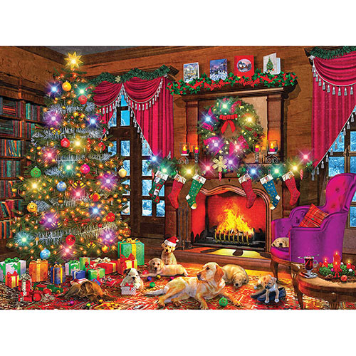 Christmas Puppies Light Up 500 Piece Jigsaw Puzzle