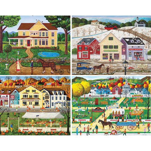 Set of 4: Art Poulin 550 Piece Jigsaw Puzzles