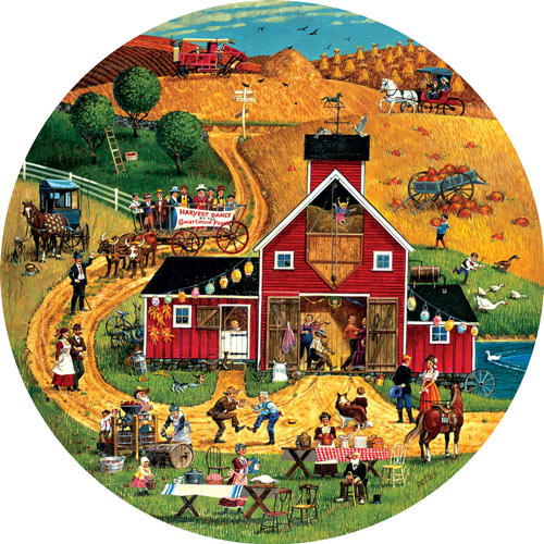 Harvest Dance 500 Piece Round Jigsaw Puzzle