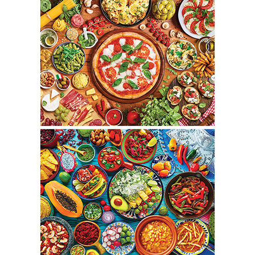 Set of 2: Delectable Tables 1000 Piece Jigsaw Puzzles
