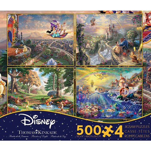 Disney 4-in-1 Kinkade 500 Piece Puzzle Set