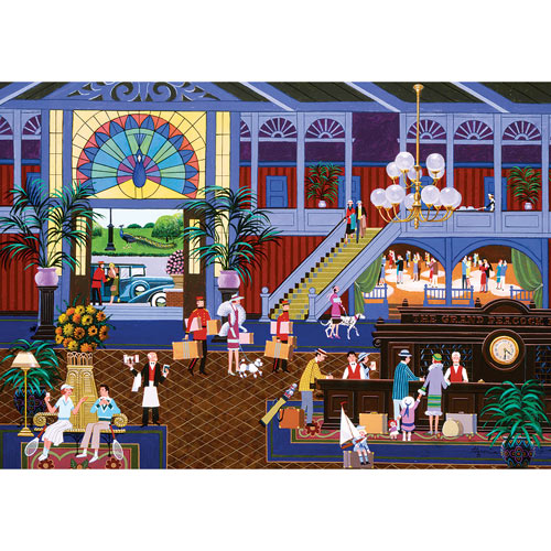 Checking In At The Grand Peacock Hotel 1000 Piece Jigsaw Puzzle