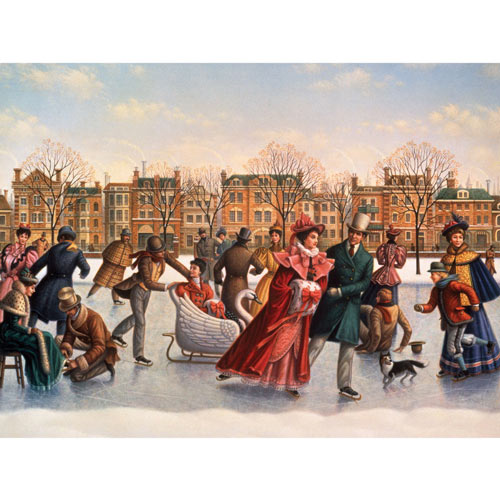 Victorian Skaters 500 Piece Jigsaw Puzzle