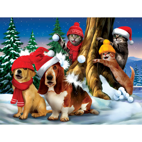 Snowball Fight 300 Large Piece Jigsaw Puzzle