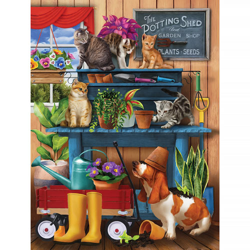 Trouble In The Potting Shed 300 Large Piece Jigsaw Puzzle