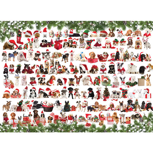 Christmas Puppies 1000 Piece Jigsaw Puzzle