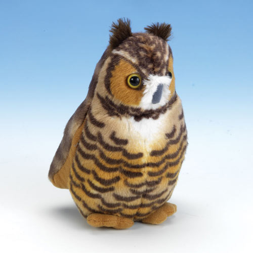 Singing Plush Song Bird - Great Horned Owl