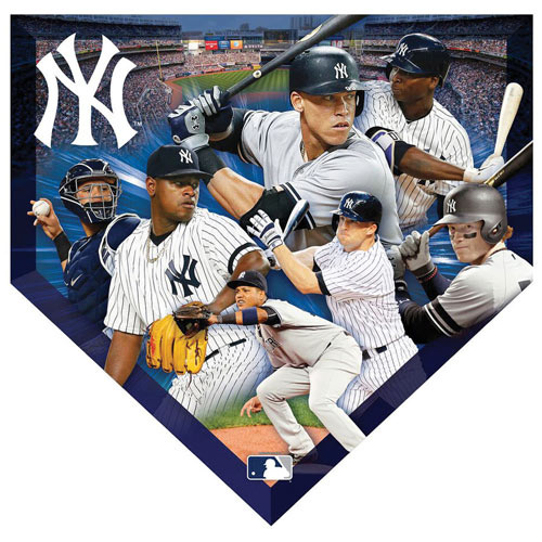 MLB Home Plate Shaped 500 Piece Jigsaw- Yankees