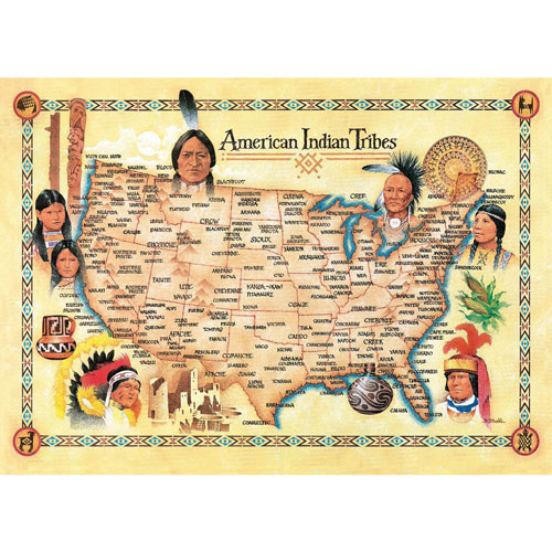American Indian Tribal Map 550 Piece Jigsaw Puzzle
