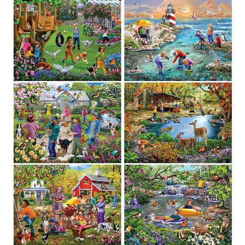 Set of 6: Mary Thompson 300 Large Piece Jigsaw Puzzles