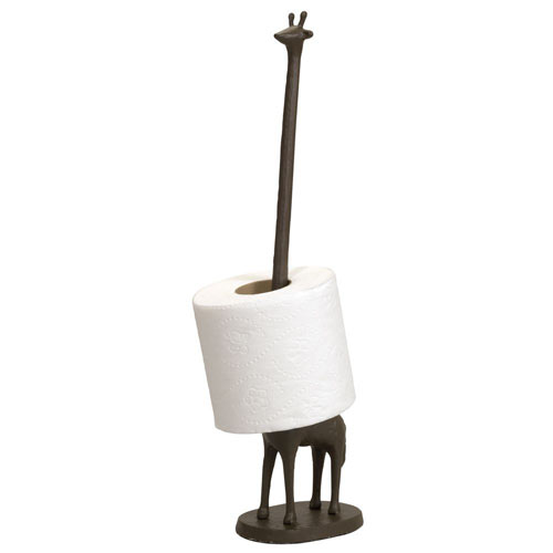 Cast-Iron Giraffe Paper Roll Holder Brown