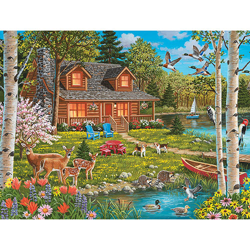 Springtime At The Lake 500 Piece Jigsaw Puzzle