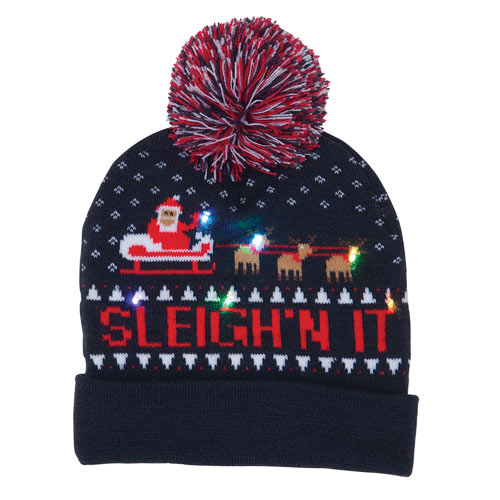 Light-Up Holiday Hat - Sleigh'n It