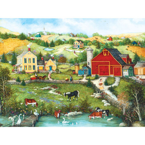 Homestead on the Farm with Animals 300 Large Piece Jigsaw Puzzle