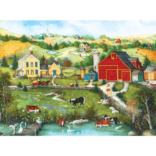 Homestead on the Farm with Animals 1000 Piece Jigsaw Puzzle