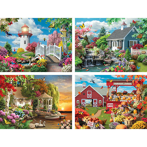 Scenic Beauty 4-in-1 Multi-Pack 1000 Piece Jigsaw Puzzle Set | Spilsbury