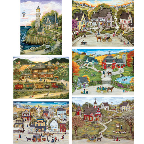 Set of 6: Ann Stookey 500 Piece Jigsaw Puzzles