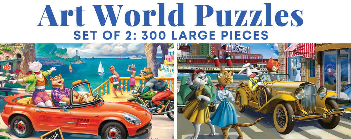 Set of 2: Art World 300 Large Piece Jigsaw Puzzles