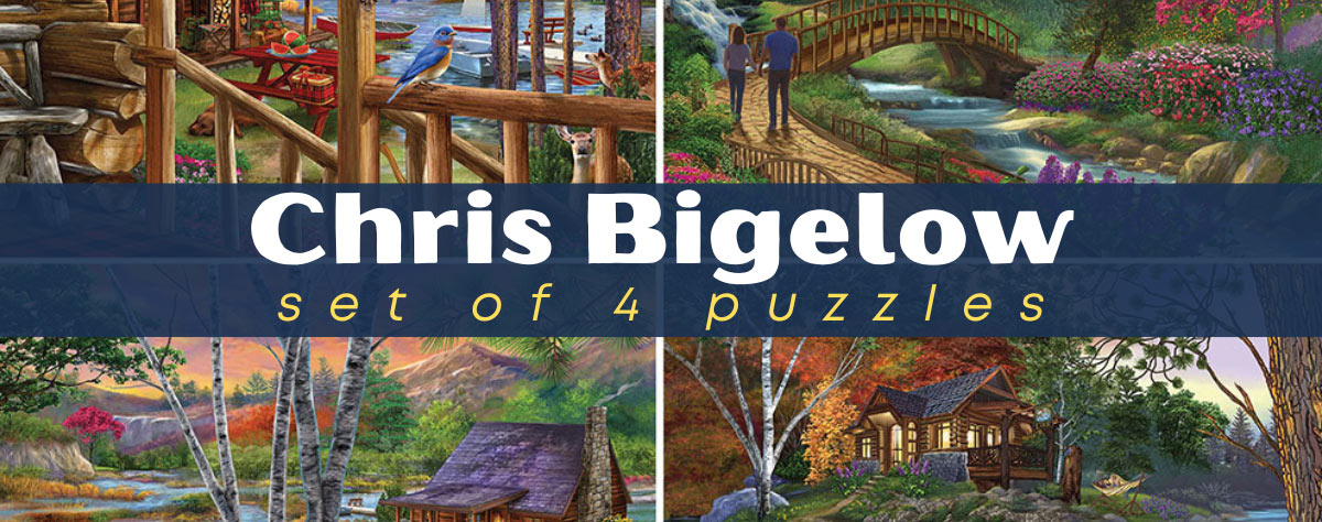 Set of 4: Chris Bigelow 300 Large piece jigsaw puzzles