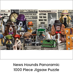 News Hounds Panoramic 1000 Piece Jigsaw Puzzle