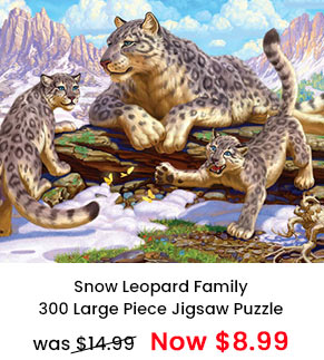 Snow Leopard Family 300 Large Piece Jigsaw Puzzle