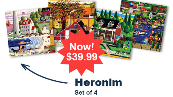  Set of 4: Heronim 300 Large Piece Jigsaw Puzzles
