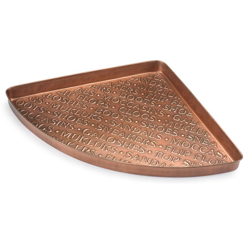 Hole Punched Copper Finish Rolling Boot Tray - Copper