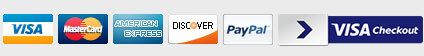 Payment Options - Authentic Secure, Visa, Master Card, American Express, Discover Network, PayPal and Visa Checkout