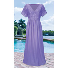Goddess Stretch Lace Nightgown - Lilac