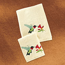 Hummingbird Embroidered Hand Towel