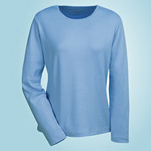 The Classic Long Sleeve Cotton Tee - Blue