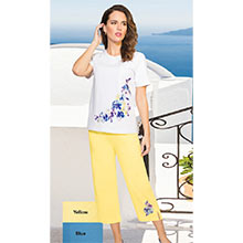 Feminine Floral Capri Set - Yellow
