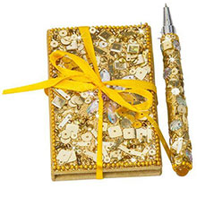 Gold Bejeweled Notebook & Pen Set