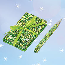 Green Bejeweled Notebook & Pen Set