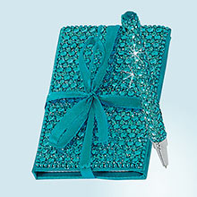 Aqua Bejeweled Notebook & Pen Set