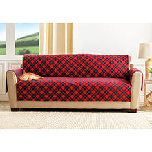 Red Plaid Pet Sofa Cover