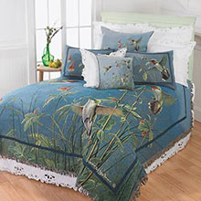 Denim Blue Hummingbird Tapestry - Decorative Pillow