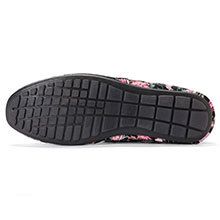 Pink Roses on Black Loafers