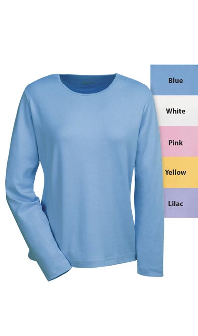 The Classic Long Sleeve Cotton Tee - Blue